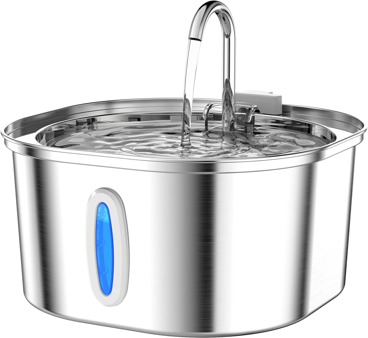 PEKTACO Fontaine à Eau pour Chat – Fontaine à Eau en Acier Inoxydable pour Animaux domestiques de 3,2 L avec Distributeur d'eau Automatique pour Chat avec fenêtre de Niveau d'eau pour Chats