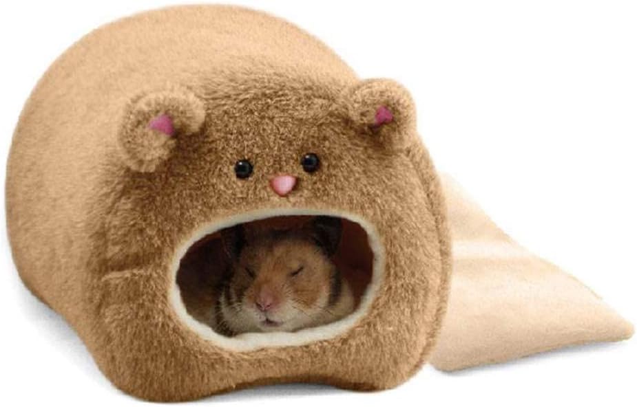 Aofocy 1 Pcs Hamsters Lit De Coton Mignon Forme d'ours Chaud Doux Hamster Maison pour Petites Fournitures pour Animaux
