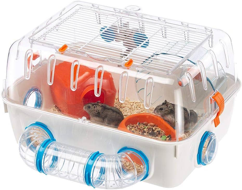 Cage pour Hamsters Combi 1, Habitat pour Petits rongeurs, Plastique Robuste