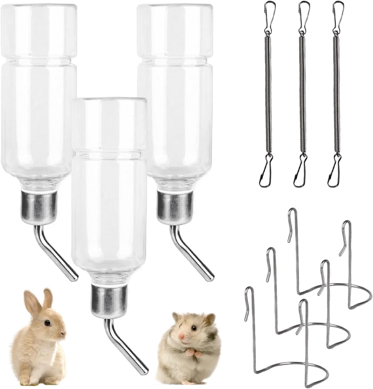 Pièces Biberon Lapin, 350ml Abreuvoir Lapin, Distributeur Eau Lapin Automatique avec Support