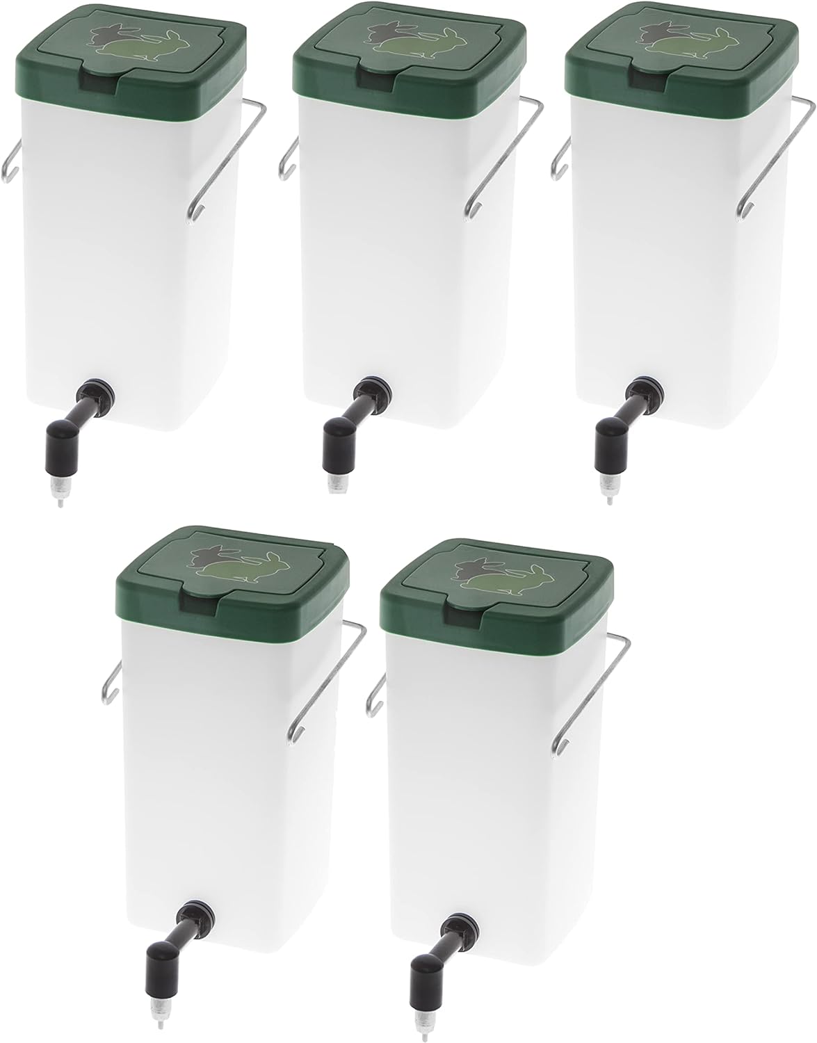 Lot de 5 abreuvoirs à tétons pour rongeurs Blanc 1 l
