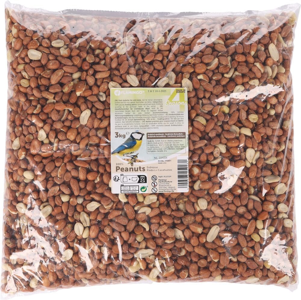 Flamingo Cacahuètes décortiquées pour Oiseaux Sauvages 3 KG - Nourriture Fraîche de Qualité Supérieure