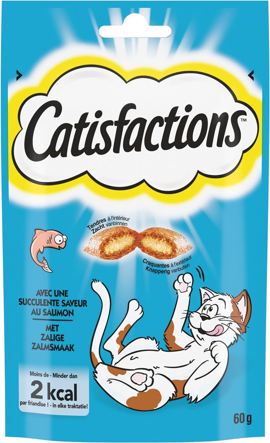 Friandises pour Chat et Chaton Saveur Saumon - Lot de 6 Sachets 60g