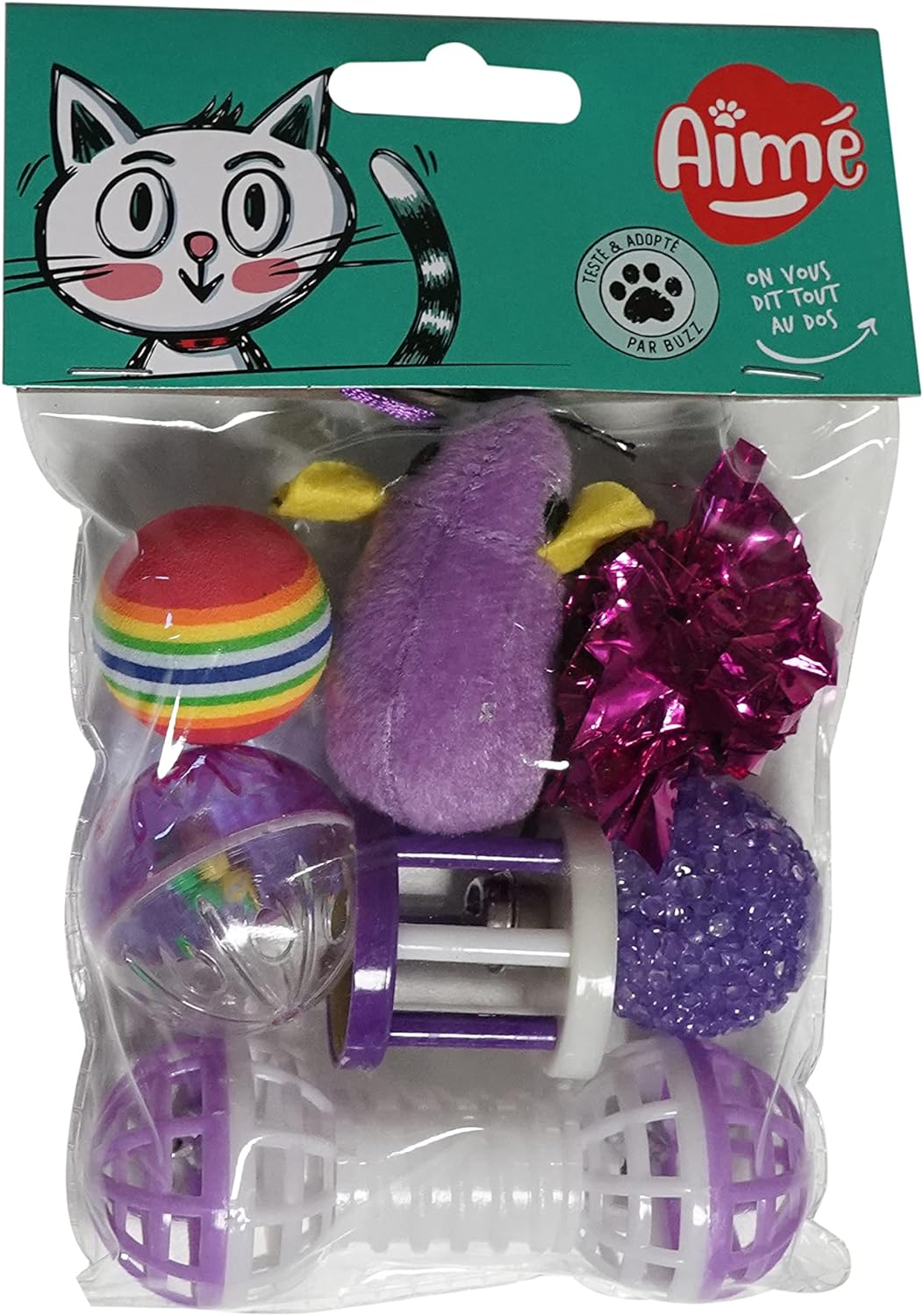 Lot de 7 Jouets pour Chat | Jouets pour Chat Intérieur et Extérieur | Jeux pour Chat Variés et Amusants