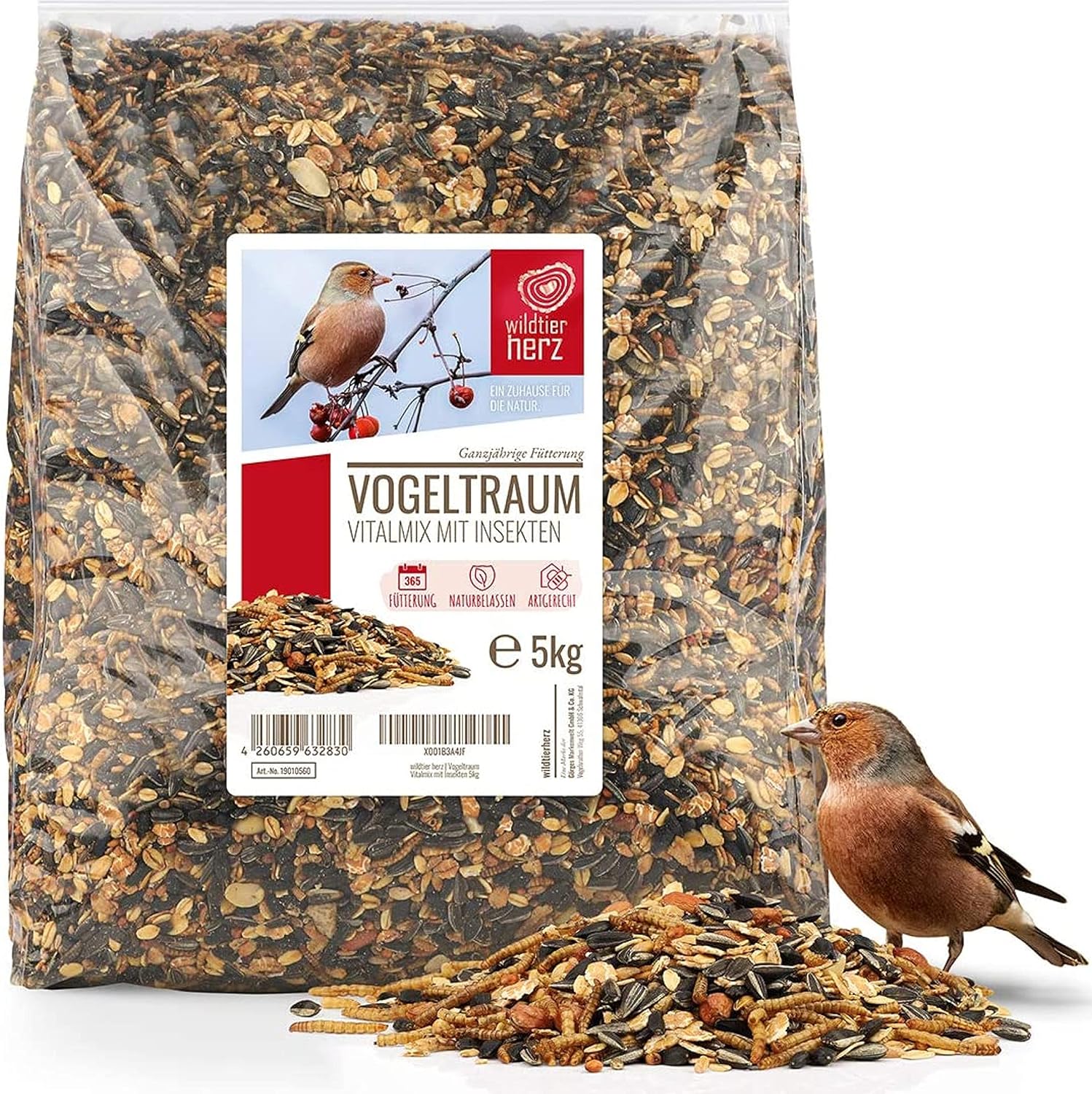 Rêve d'Oiseau - Vitalmix - Nourriture pour Oiseaux de Qualité Supérieure I Graines pour Oiseaux Sauvages I Extra Protéinée pour Les Parents d'oiseaux Exterieur