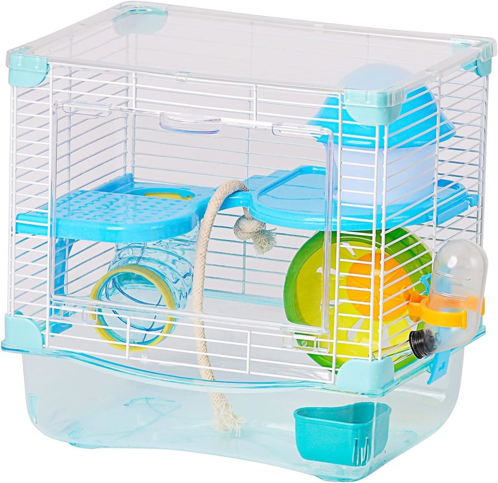 Cage pour hamster avec abreuvoir et mangeoire Bleu 1