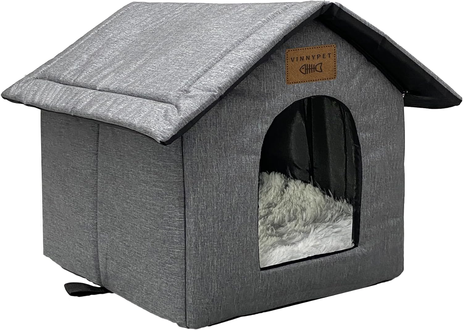 Niche d'extérieur pour Chat Maison avec Coussin en Peluche Résistante à l'hiver Imperméable Maison Pliante Portable pour Chats Sauvages pour Animaux Domestiques Errants 40x35x40cm