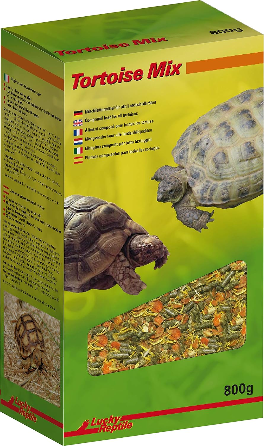 Mix Tortoise 800g Riche en Fibres brutes - granulés d'herbes de Prairie avec Morceaux de Carottes & Fleurs de Calendula