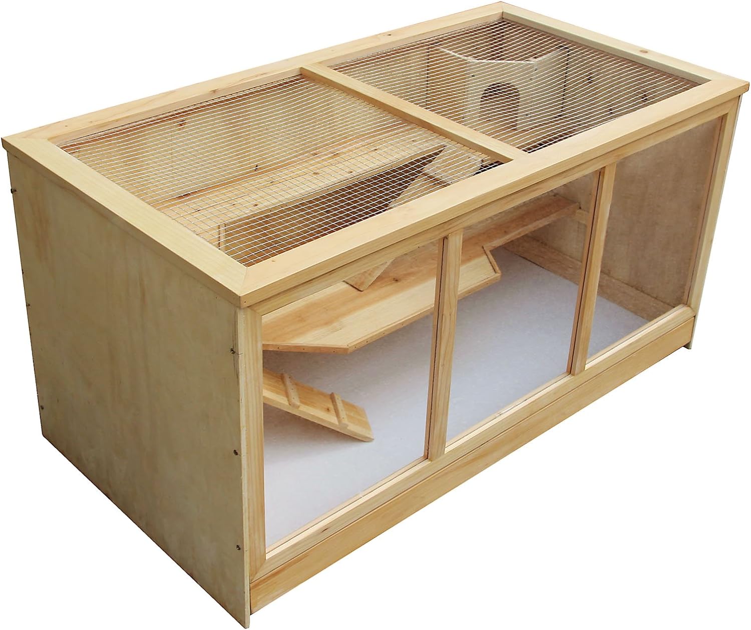 Grande Cage XXL Hamster Bois Petits rongeurs Couvercle Rabattable