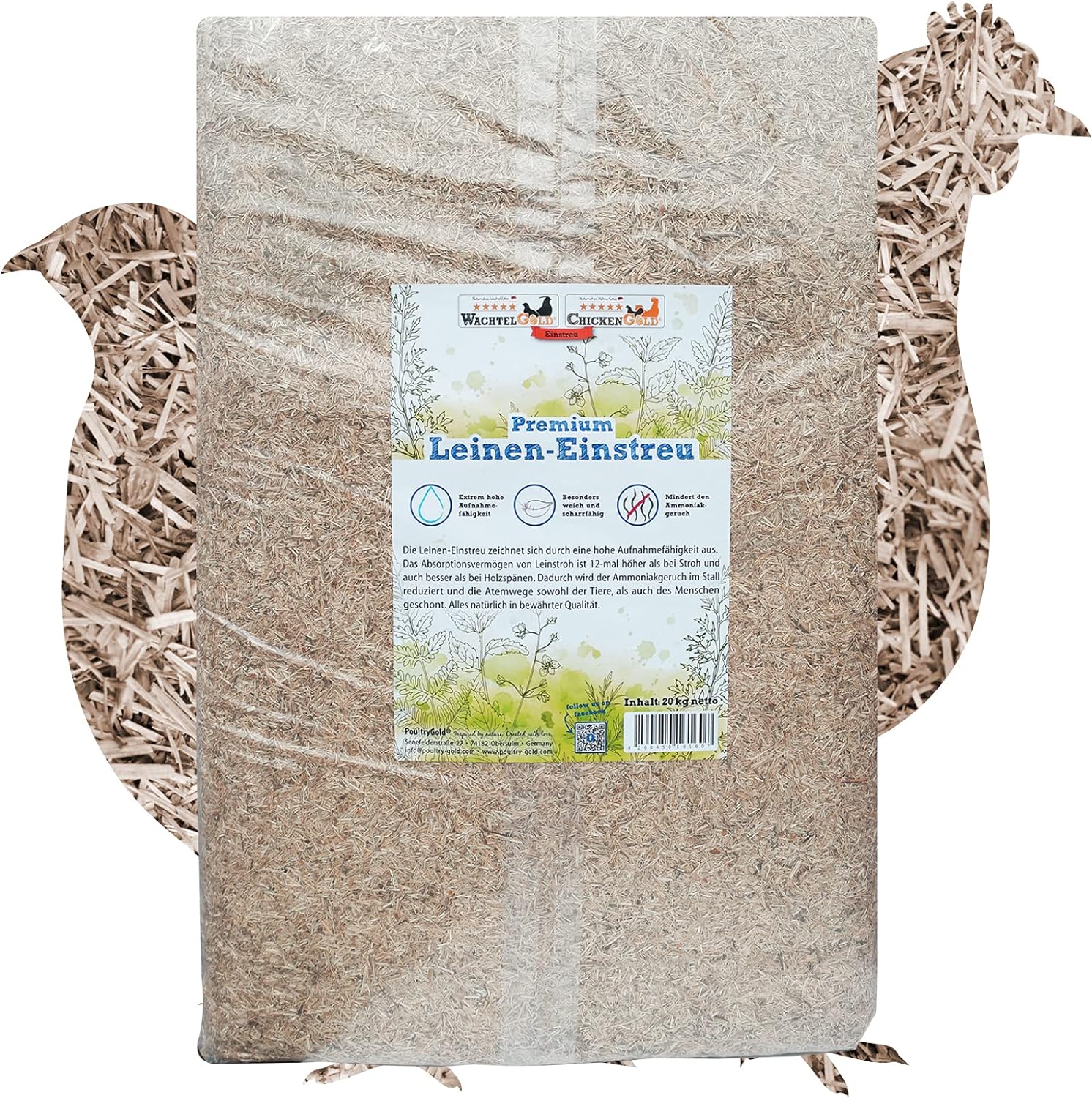 Litière en lin de qualité supérieure 20 kg – Paille de lin