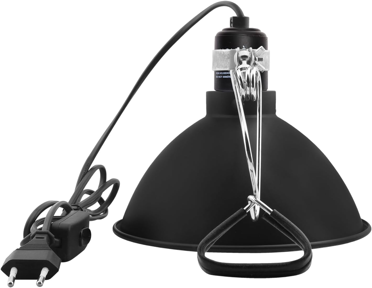 Support de lampe pour reptiles Fixation en dôme - Réflecteur de lampe de terrarium en douille céramique E27 pour lézard, tortue, dragon barbu, 21 cm