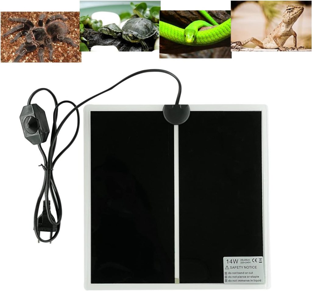 Tapis Chauffant Reptile, Coussin Chauffant Terrarium Réglable avec Contrôle De La Température pour Reptiles -Tortue, Serpents, Lézards, Geckos, Araignées - Chauffant Aquarium