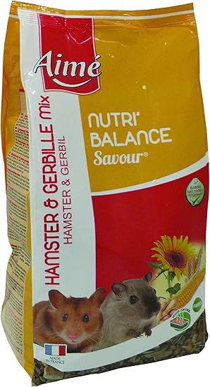 AIME Nourriture pour Hamster et Gerbille, NUTRI'BALANCE SAVOUR MIX, Repas mélange varié vitamines et Fibres, 900g
