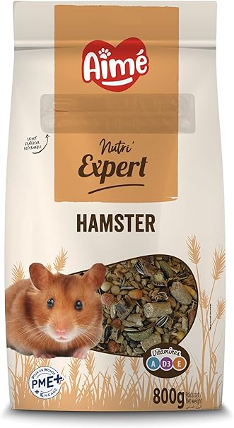 Aimé | Nutri'Expert | Nourriture pour Hamster et Gerbille | Mélange Premium Varié | A base de vitamines A, D3, E | Fabriqué en France | 800g
