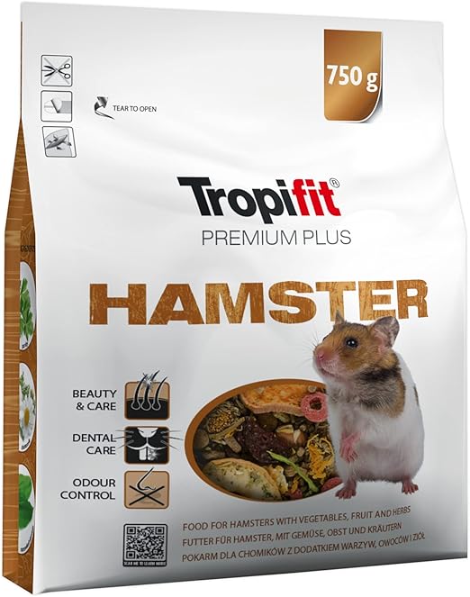 Hamster Premium Plus 750g - Complet Nourriture pour Hamsters avec légumineuses, Fruits et Fines Herbes
