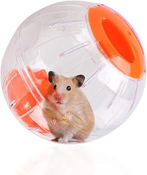 WEIWUXIAN Hamster Exercice Ball, Boule d'exercice de Hamster, Hamster Fitness Ball, Ball de Hamster, 4.7 Pouces Hamster Mini-Balle de Course Autour du Petit Animal de Compagnie (Orange)
