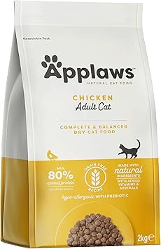 Applaws Complete Natural Grain Free Chicken Flavour Dry Cat Food for Adult Cats - Sac refermable de 2 kg