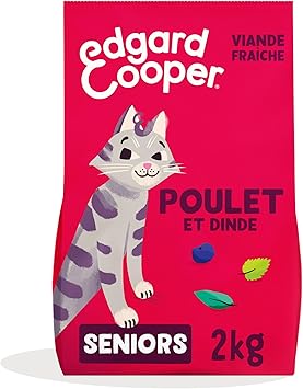 Edgard & Cooper Croquettes Chat Stérilisé, Senior, (Poulet & Dinde, 2kg), Viande fraîche et protéines de qualité, Vrais ingrédients pour Chat, croquettes pour Chat stérilisé et Actif