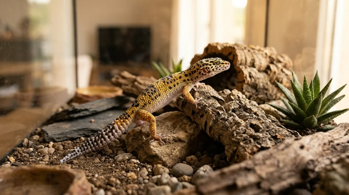 Gecko léopard : caractère, terrarium, alimentation et soins